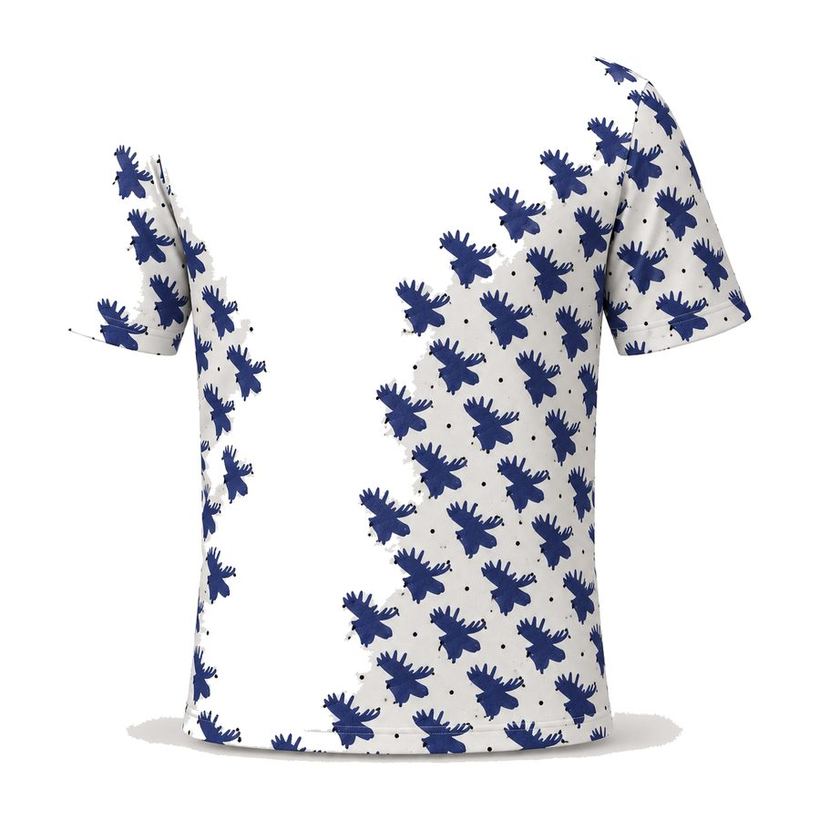 Navy Motif Printed Polo by Maxido Golf