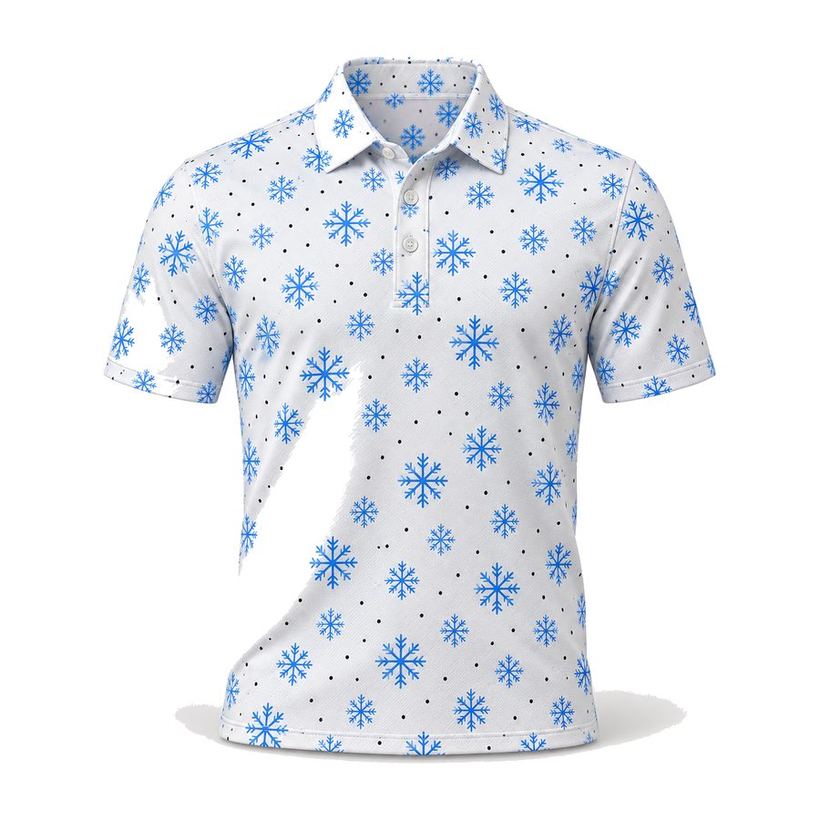 Snowflake Printed Polo by Maxido Golf
