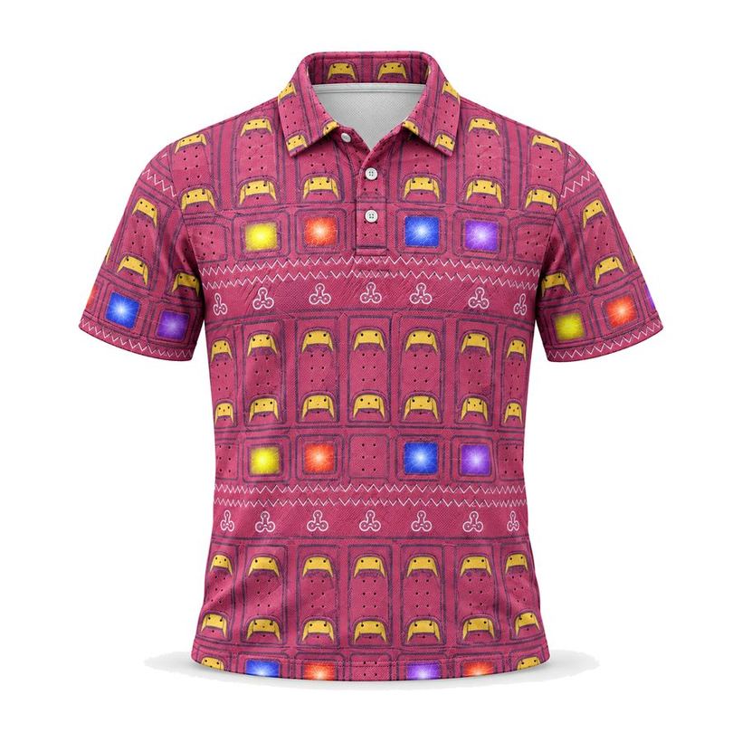 Magenta Arches Printed Polo by Maxido Golf