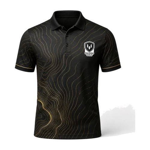 Contour Polo — Black and Gold golf product by Maxido Golf