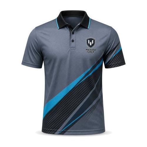 Diagonal Polo — Slate and Cyan golf product by Maxido Golf